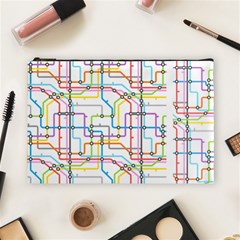 Tube Map Seamless Pattern Cosmetic Bag (large)