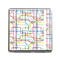 Tube Map Seamless Pattern Memory Card Reader (square 5 Slot)