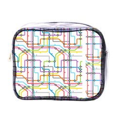 Tube Map Seamless Pattern Mini Toiletries Bag (one Side)