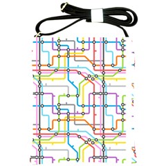 Tube Map Seamless Pattern Shoulder Sling Bag by Jancukart