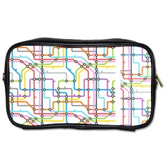 Tube Map Seamless Pattern Toiletries Bag (one Side) by Jancukart