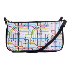 Tube Map Seamless Pattern Shoulder Clutch Bag by Jancukart