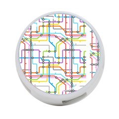 Tube Map Seamless Pattern 4-port Usb Hub (two Sides)