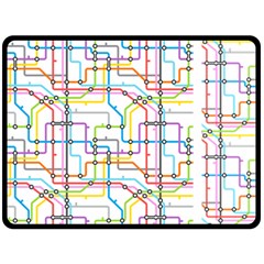 Tube Map Seamless Pattern Fleece Blanket (large) 