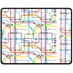 Tube Map Seamless Pattern Fleece Blanket (medium)  by Jancukart