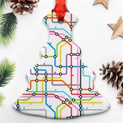 Tube Map Seamless Pattern Christmas Tree Ornament (two Sides)