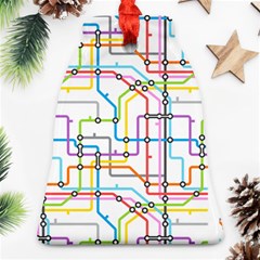 Tube Map Seamless Pattern Bell Ornament (two Sides) by Jancukart