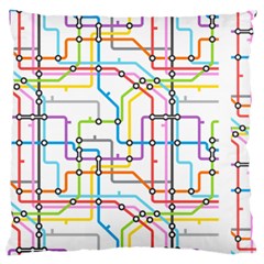 Tube Map Seamless Pattern Large Cushion Case (two Sides) by Jancukart