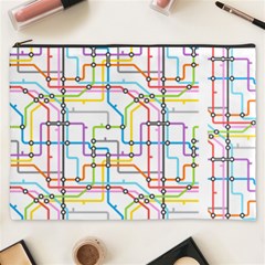 Tube Map Seamless Pattern Cosmetic Bag (xxxl) by Jancukart