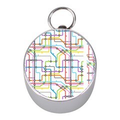 Tube Map Seamless Pattern Mini Silver Compasses