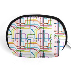 Tube Map Seamless Pattern Accessory Pouch (medium) by Jancukart