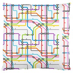 Tube Map Seamless Pattern Standard Flano Cushion Case (one Side) by Jancukart