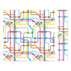 Tube Map Seamless Pattern Double Sided Flano Blanket (large) 