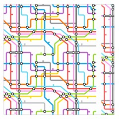 Tube Map Seamless Pattern Square Satin Scarf (36  X 36 )