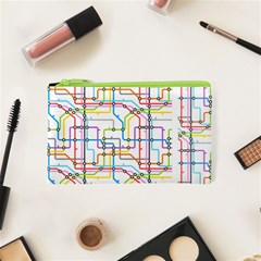 Tube Map Seamless Pattern Cosmetic Bag (xs) by Jancukart