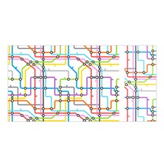 Tube Map Seamless Pattern Satin Shawl 45  X 80 