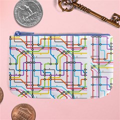 Tube Map Seamless Pattern Large Coin Purse by Jancukart