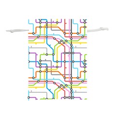 Tube Map Seamless Pattern Lightweight Drawstring Pouch (l)