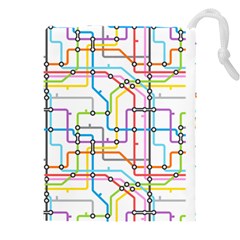 Tube Map Seamless Pattern Drawstring Pouch (4xl) by Jancukart