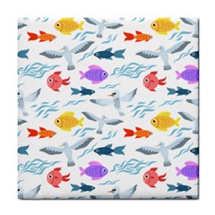 Animal Fish Bird Animals Ocean Pattern Tile Coaster