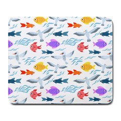 Animal Fish Bird Animals Ocean Pattern Large Mousepad