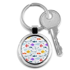 Animal Fish Bird Animals Ocean Pattern Key Chain (round)