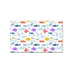 Animal Fish Bird Animals Ocean Pattern Sticker (rectangular) by Jancukart