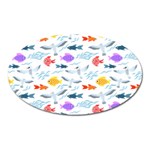 Animal Fish Bird Animals Ocean Pattern Oval Magnet Front