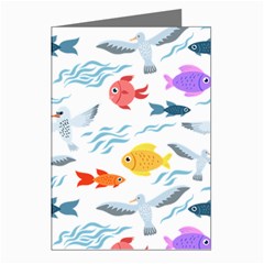 Animal Fish Bird Animals Ocean Pattern Greeting Cards (pkg Of 8)