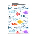 Animal Fish Bird Animals Ocean Pattern Mini Greeting Cards (Pkg of 8) Left