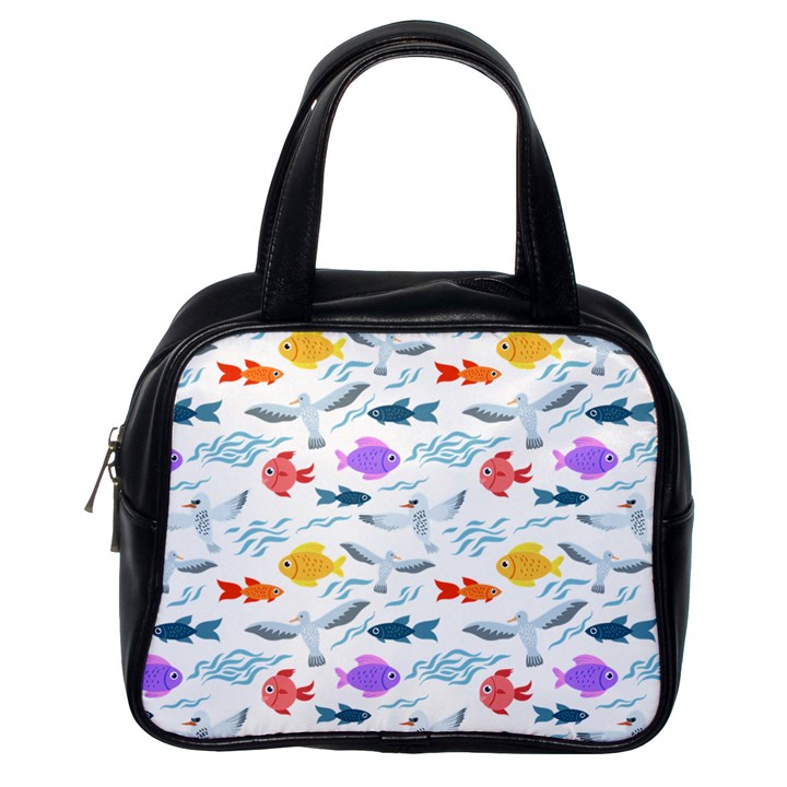 Animal Fish Bird Animals Ocean Pattern Classic Handbag (One Side)