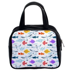 Animal Fish Bird Animals Ocean Pattern Classic Handbag (two Sides)