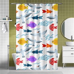 Animal Fish Bird Animals Ocean Pattern Shower Curtain 48  X 72  (small) 