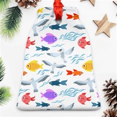 Animal Fish Bird Animals Ocean Pattern Ornament (bell)