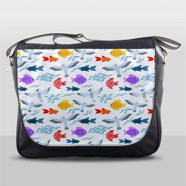 Animal Fish Bird Animals Ocean Pattern Messenger Bag