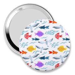 Animal Fish Bird Animals Ocean Pattern 3  Handbag Mirrors