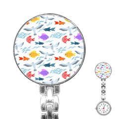 Animal Fish Bird Animals Ocean Pattern Stainless Steel Nurses Watch