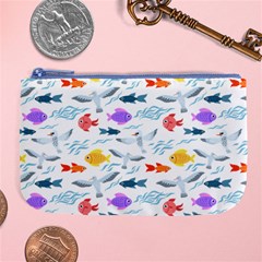 Animal Fish Bird Animals Ocean Pattern Large Coin Purse