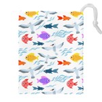 Animal Fish Bird Animals Ocean Pattern Drawstring Pouch (5XL) Front