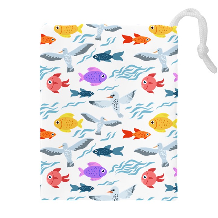 Animal Fish Bird Animals Ocean Pattern Drawstring Pouch (5XL)