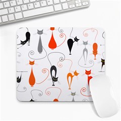 Cartoon Cat Seamless Pattern Graphic Large Mousepad