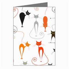 Cartoon Cat Seamless Pattern Graphic Greeting Card