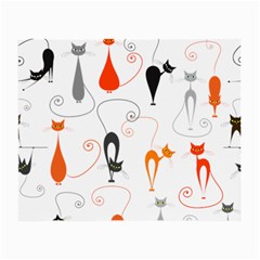 Cartoon Cat Seamless Pattern Graphic Small Glasses Cloth