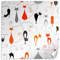 Cartoon Cat Seamless Pattern Graphic Canvas 16  X 16 