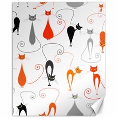 Cartoon Cat Seamless Pattern Graphic Canvas 16  X 20 