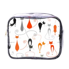 Cartoon Cat Seamless Pattern Graphic Mini Toiletries Bag (one Side) by Jancukart