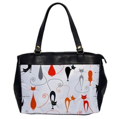 Cartoon Cat Seamless Pattern Graphic Oversize Office Handbag