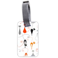 Cartoon Cat Seamless Pattern Graphic Luggage Tag (two Sides)