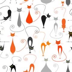 Cartoon Cat Seamless Pattern Graphic Play Mat (rectangle)