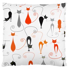 Cartoon Cat Seamless Pattern Graphic Standard Flano Cushion Case (two Sides) by Jancukart